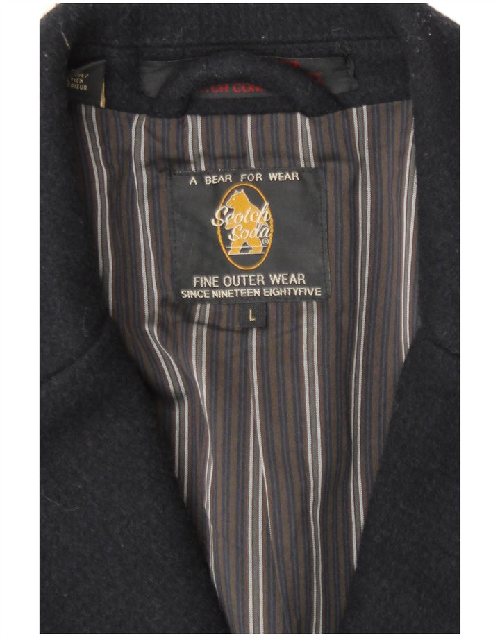 Cappotto da uomo Scotch & Soda UK 40 Large Blu Navy in lana
