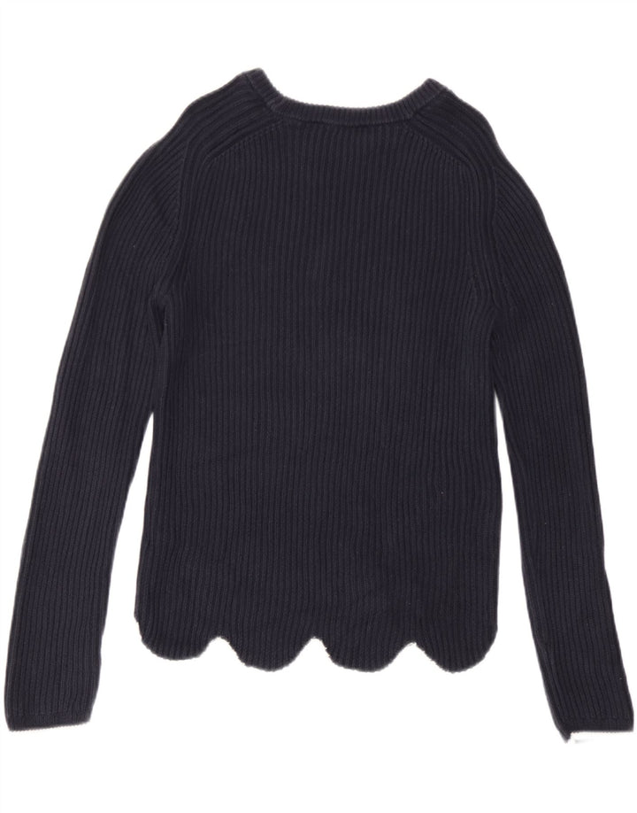 Maglione maglione girocollo da donna Marks & Spencer UK 10 piccolo blu navy