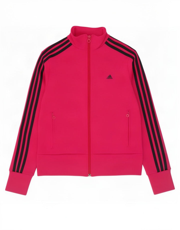 Giacca da tuta da donna Adidas UK 12 poliestere rosa medio