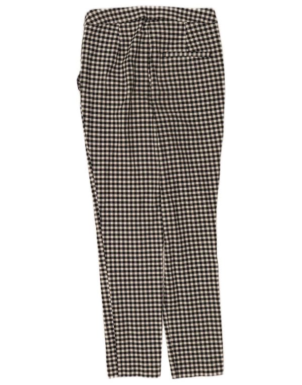 Pantaloni skinny corti da donna Zara XS W24 L26 cotone a quadri blu navy