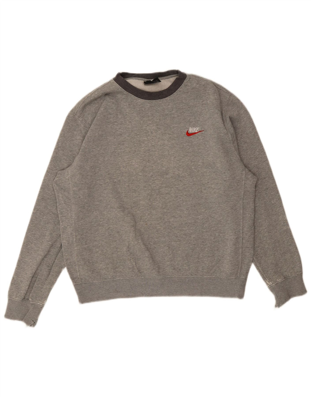 Felpa Nike da uomo in cotone chiazzato grigio medio