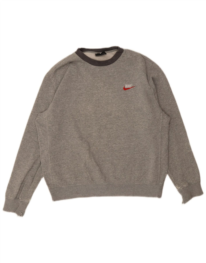 Felpa Nike da uomo in cotone chiazzato grigio medio