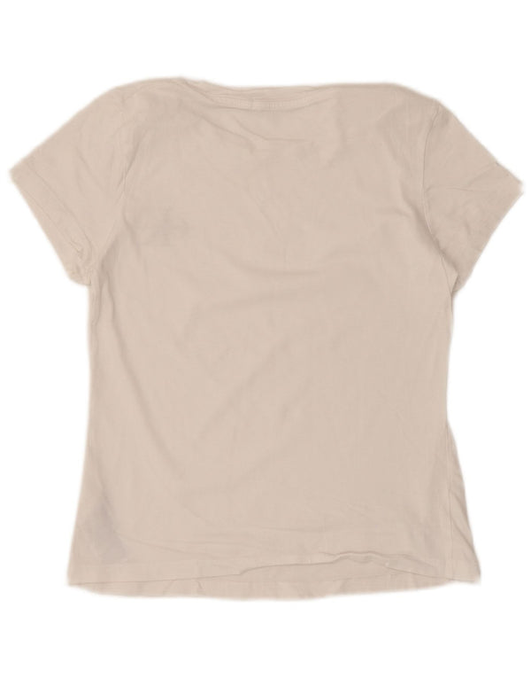 Calvin Klein Jeans T-shirt grafica da donna Top UK 10 Small Cotone bianco