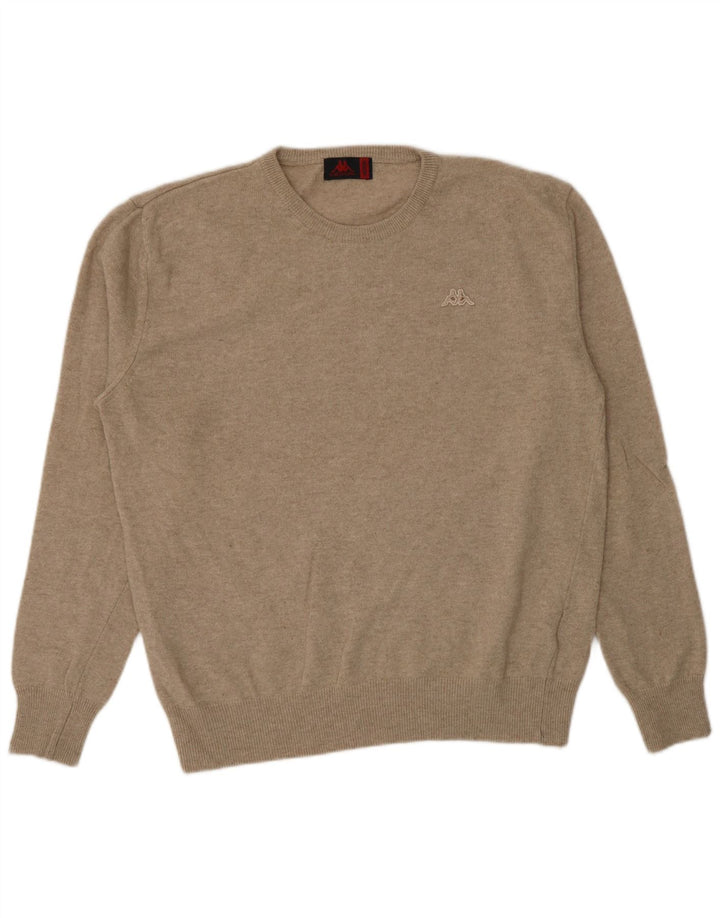 Maglione Kappa da uomo girocollo in lana d'agnello beige medio