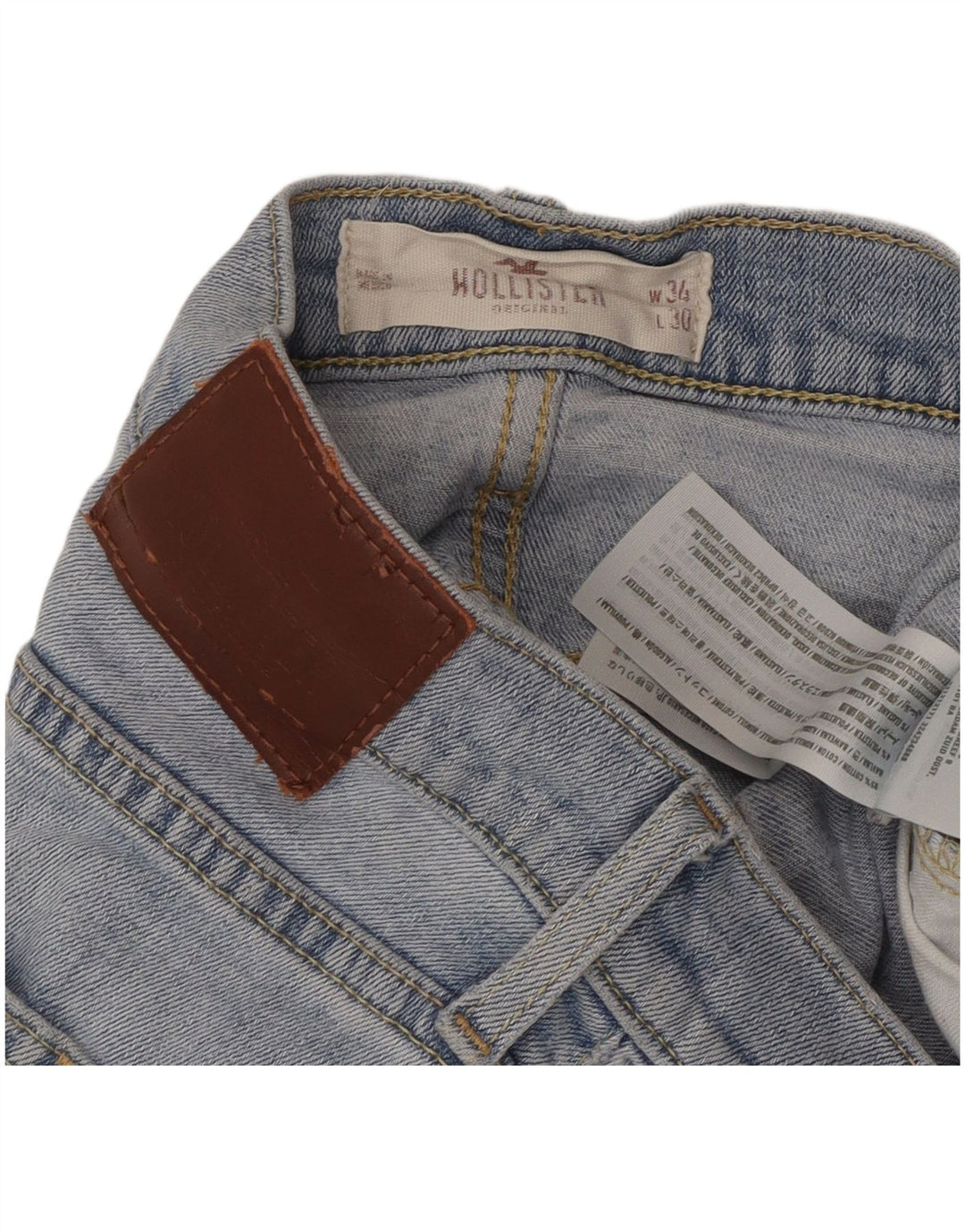 Jeans slim da uomo Hollister W34 L30 cotone blu