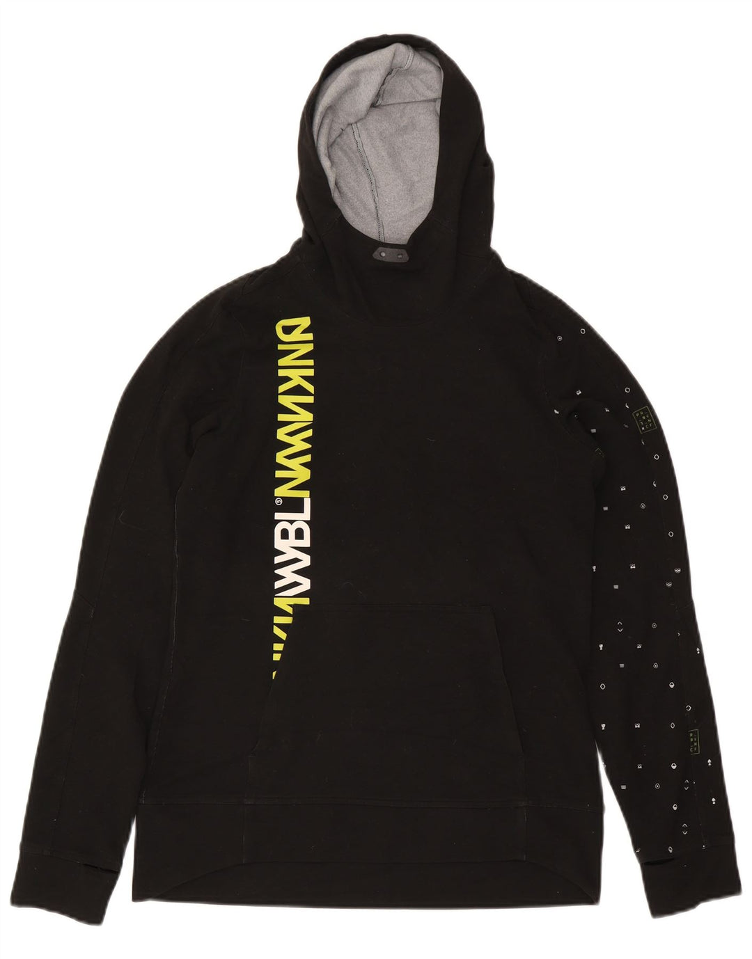 Maglione con cappuccio grafico da uomo Reebok, poliestere nero medio