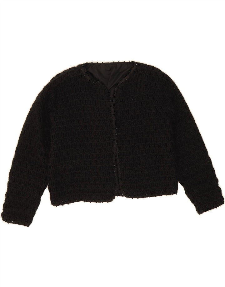 VINTAGE Womens 3/4 Sleeve Bolero Jacket UK 12 Medium Black Vintage Vintage and Second-Hand Vintage from Messina Hembry 