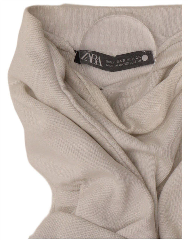 T-shirt oversize da donna Zara UK 10 piccola in cotone bianco