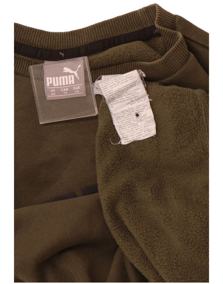 Felpa con grafica PUMA da uomo, maglione XS, cotone kaki