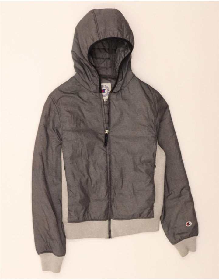 CHAMPION Womens Oversized Padded Jacket UK 10 Small Grey Colourblock Vintage Champion and Second-Hand Champion from Messina Hembry 