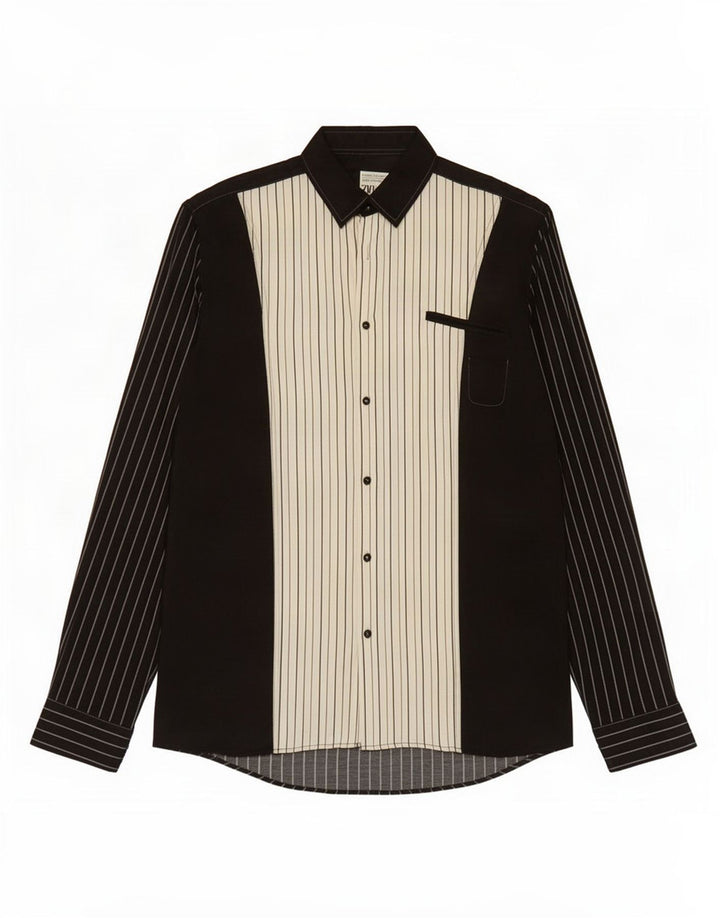 Camicia Zara da uomo vestibilità regolare piccola in viscosa a righe nere