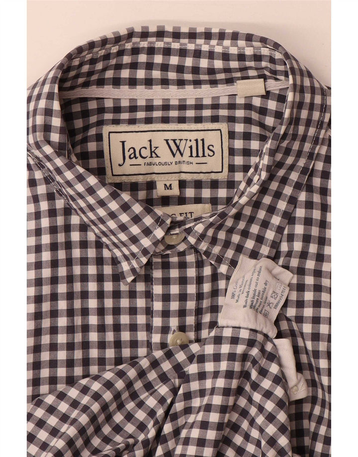 Camicia da uomo dalla vestibilità classica Jack Wills in cotone a quadretti blu navy medio
