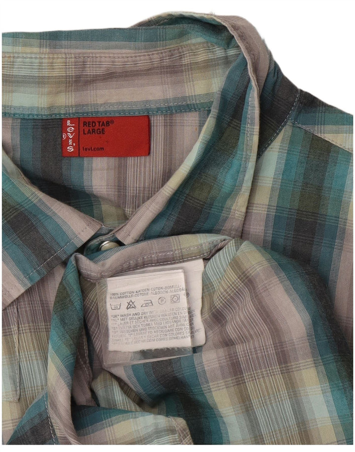 Camicia Levi's da uomo in cotone a quadri verdi grandi