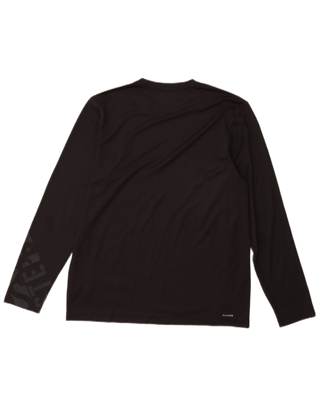 Top Reebok da uomo con grafica a maniche lunghe, grande, in poliestere nero