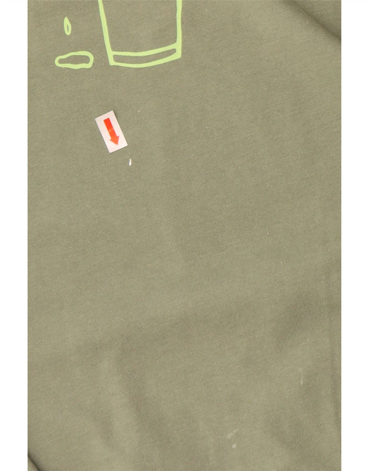 T-shirt grafica da uomo Reebok Top grande in cotone verde