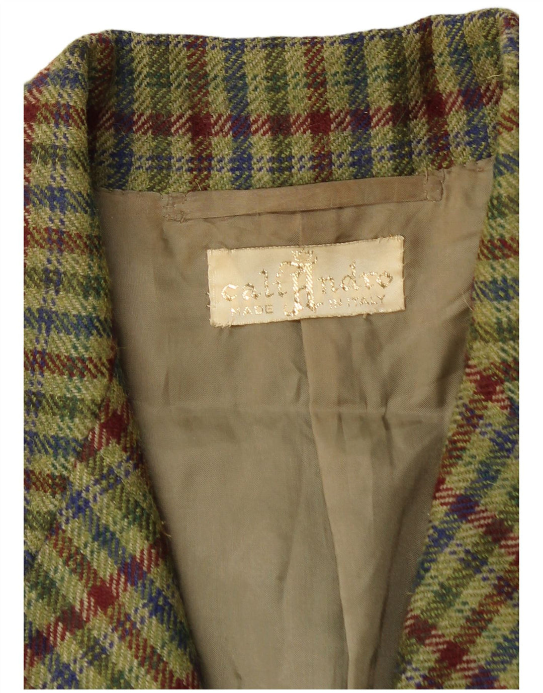 Set gonna vintage da donna a 2 bottoni in 2 pezzi UK 12 medio W26 a quadri kaki