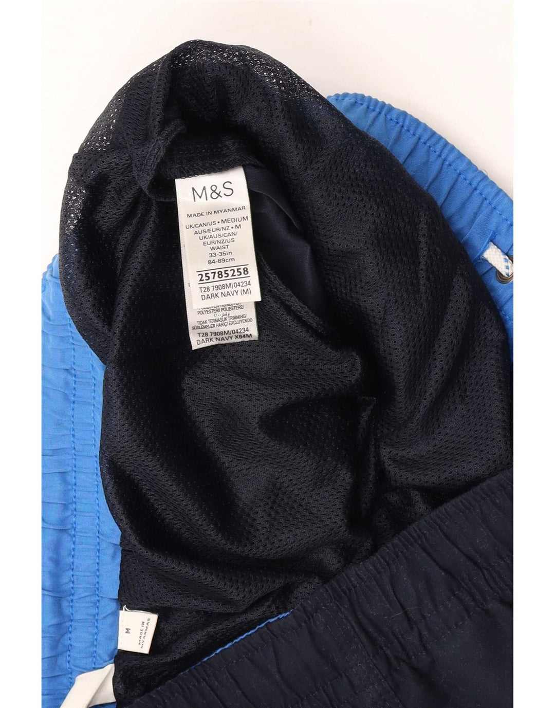 Pantaloncini da bagno da uomo Marks & Spencer medio poliestere blu navy