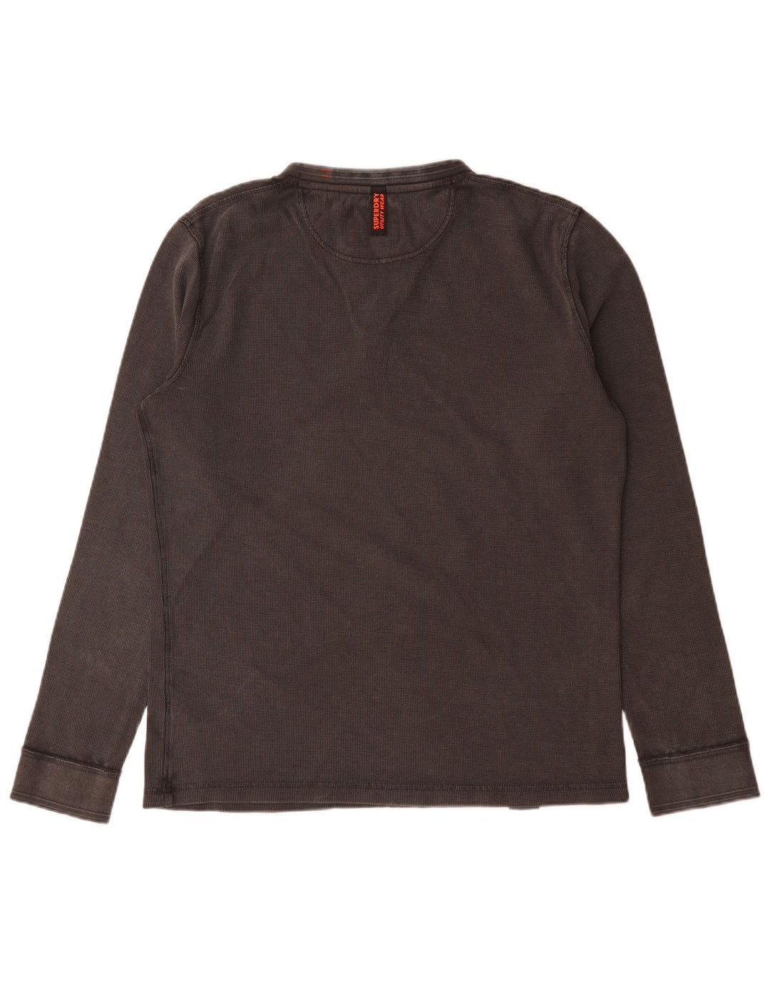 Top da uomo a maniche lunghe Superdry in cotone grigio grande