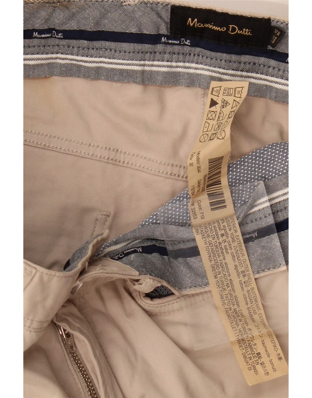 MASSIMO DUTTI Pantaloni casual dritti da uomo EU 38 Small W30 L33 Beige