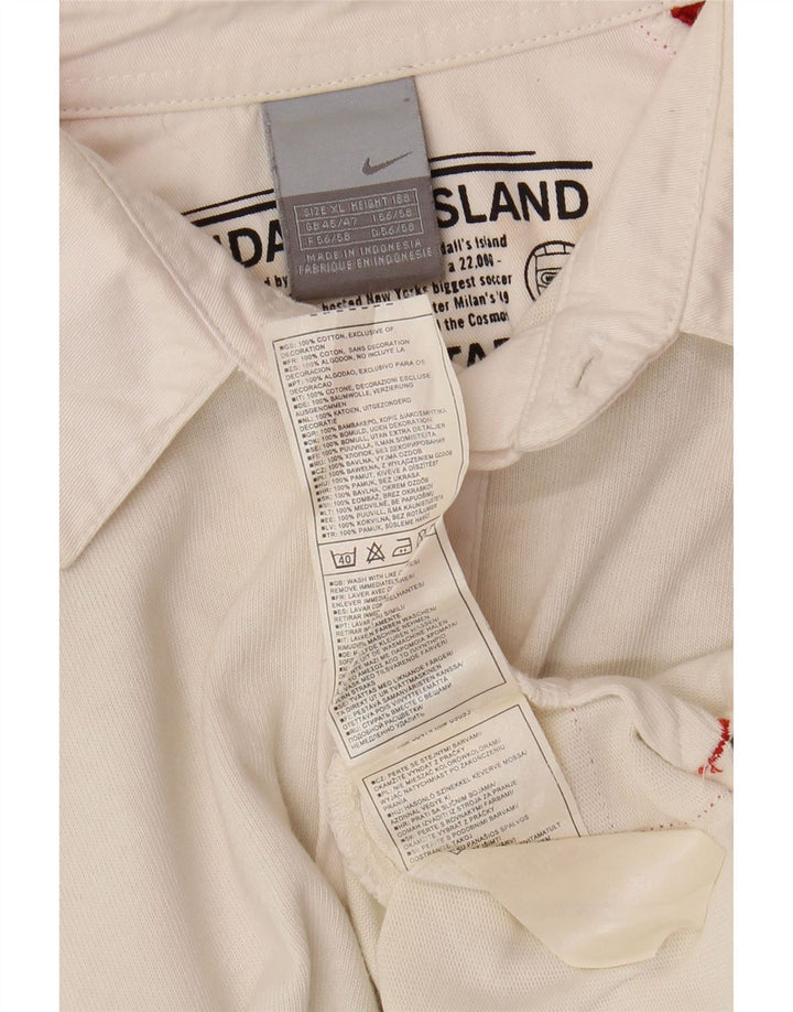 Polo da rugby a maniche lunghe da uomo NIKE UK 45/47 XL Colorblock bianco