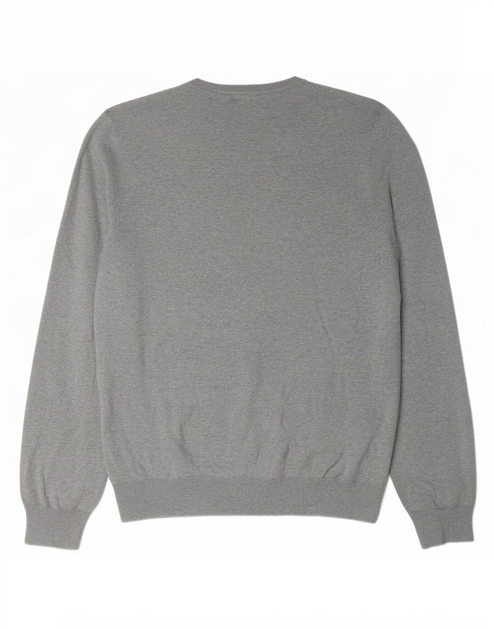 Maglione da uomo Marks & Spencer con scollo a V XL in cotone chiazzato grigio