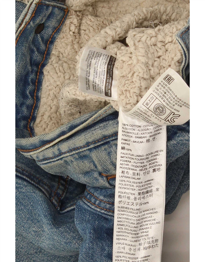 Giacca in denim Sherpa da uomo Levi's UK 40 grande cotone blu