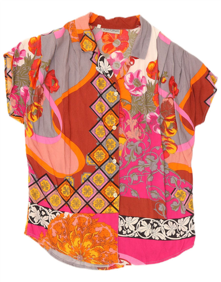 Camicia oversize da donna ALBA FORNARI UK 10 Piccolo patchwork multicolore