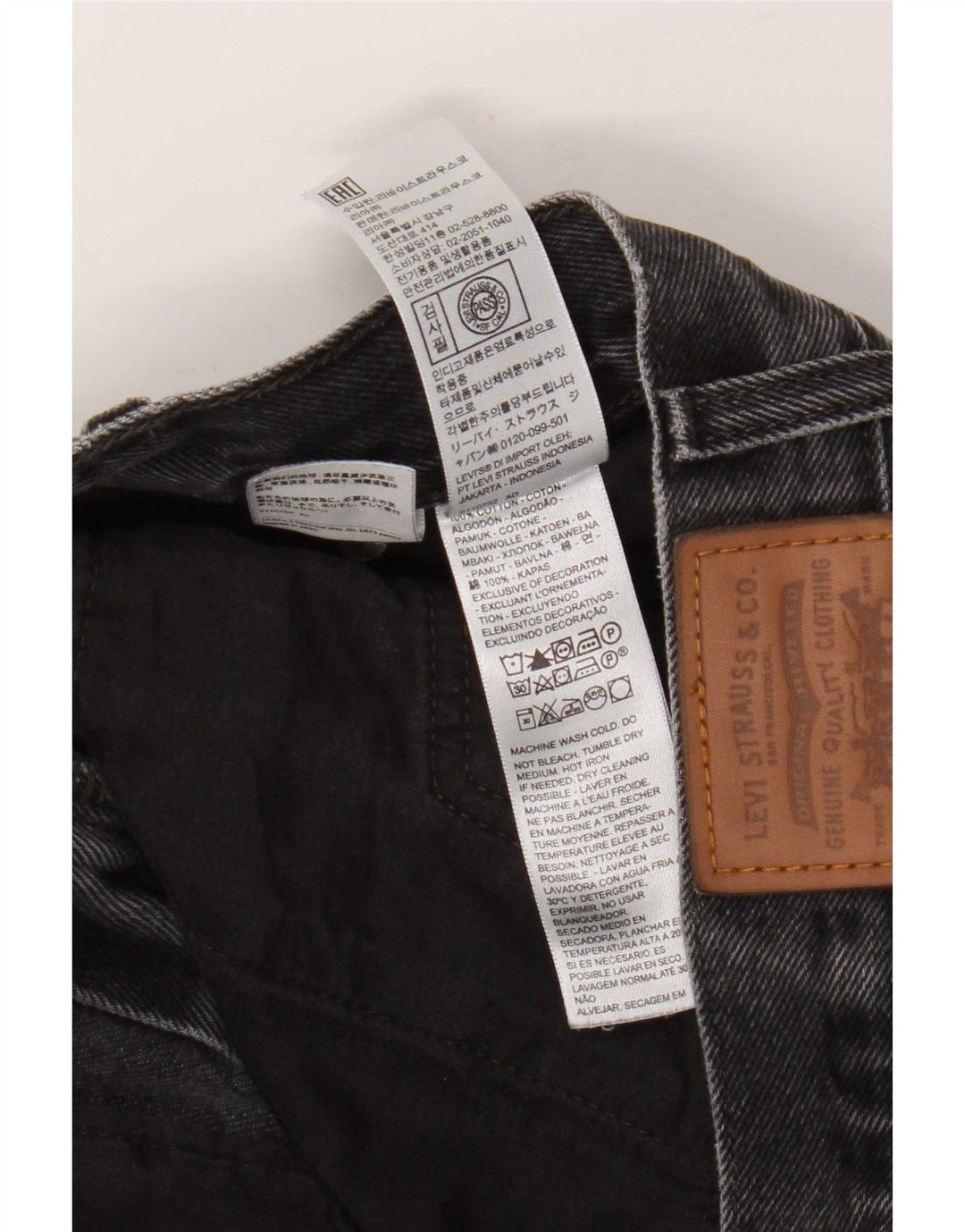 Jeans dritti Middy da donna Levi's W29 L31 cotone grigio
