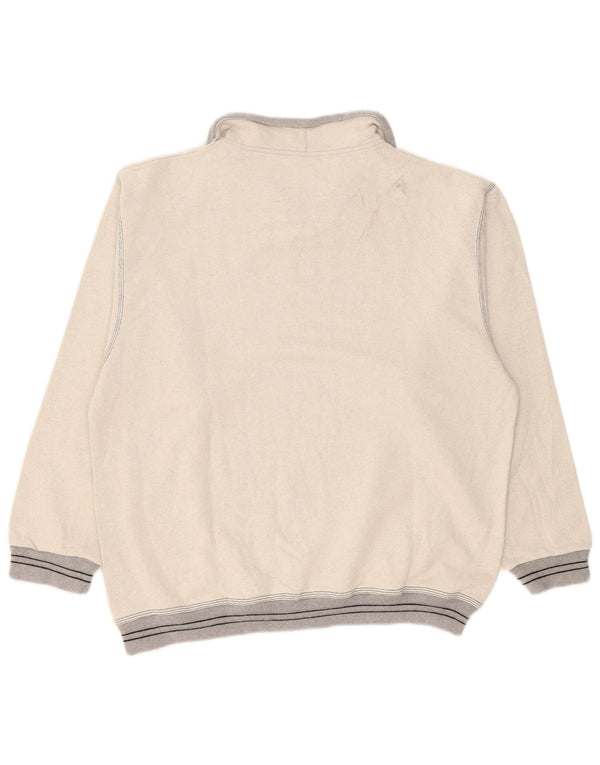 Felpa Asics da uomo con grafica con zip e collo, maglione XL, cotone color block grigio