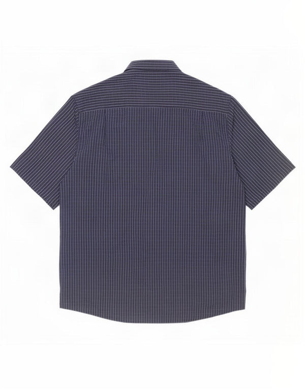 Camicia a maniche corte da uomo James Pringle 2XL Poliestere a quadri blu navy