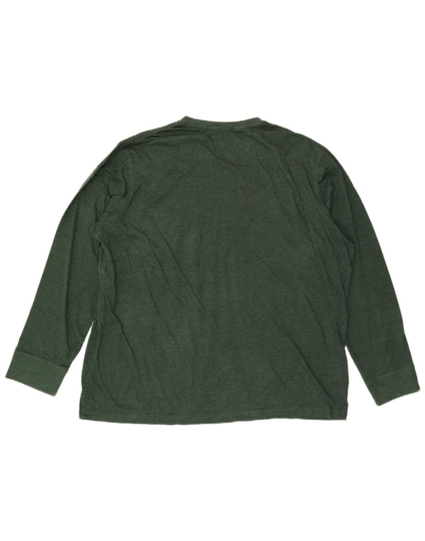 EDDIE BAUER Top da uomo Legendwash manica lunga 2XL cotone verde