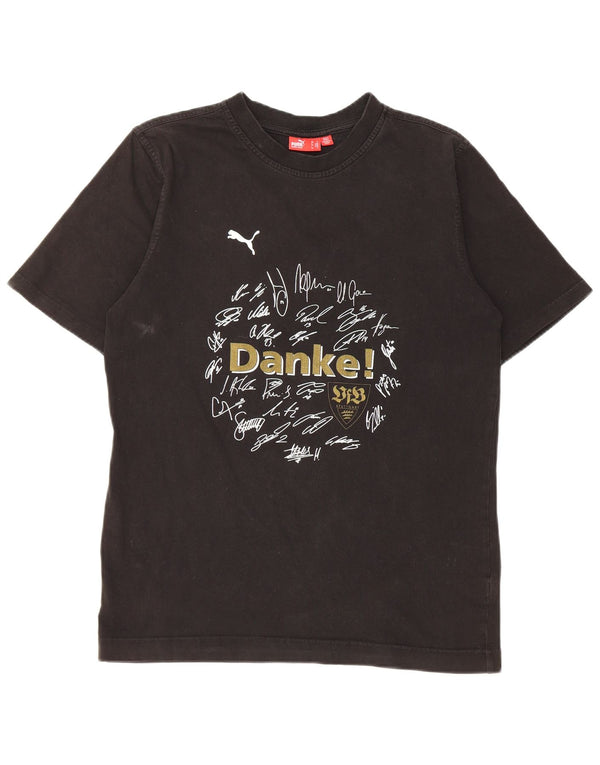 Puma Mens Graphic T-Shirt Top Small Black Cotton