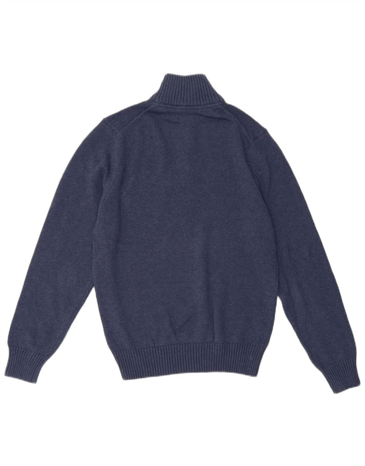 Gant Maglione da uomo con zip e collo piccolo in cotone blu navy