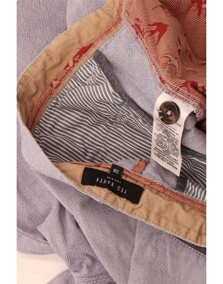 Pantaloncini chino da uomo Ted Baker W38 XL cotone grigio