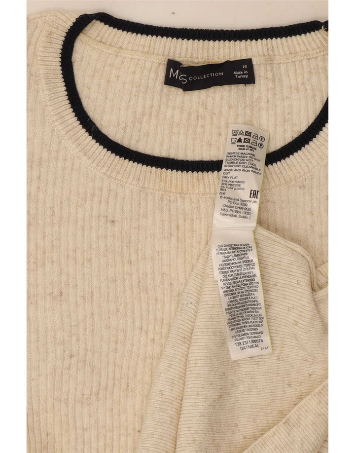 Top in camicetta da donna Marks & Spencer UK 16 Large in poliammide bianco sporco