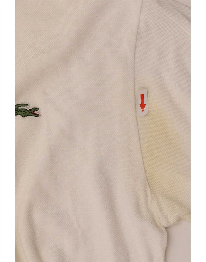 Polo da uomo Lacoste taglia 5 grande in cotone bianco