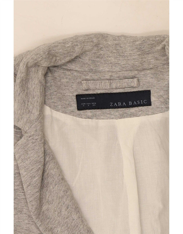 Giacca blazer a 1 bottone da donna Zara UK 10 piccola grigia screziata