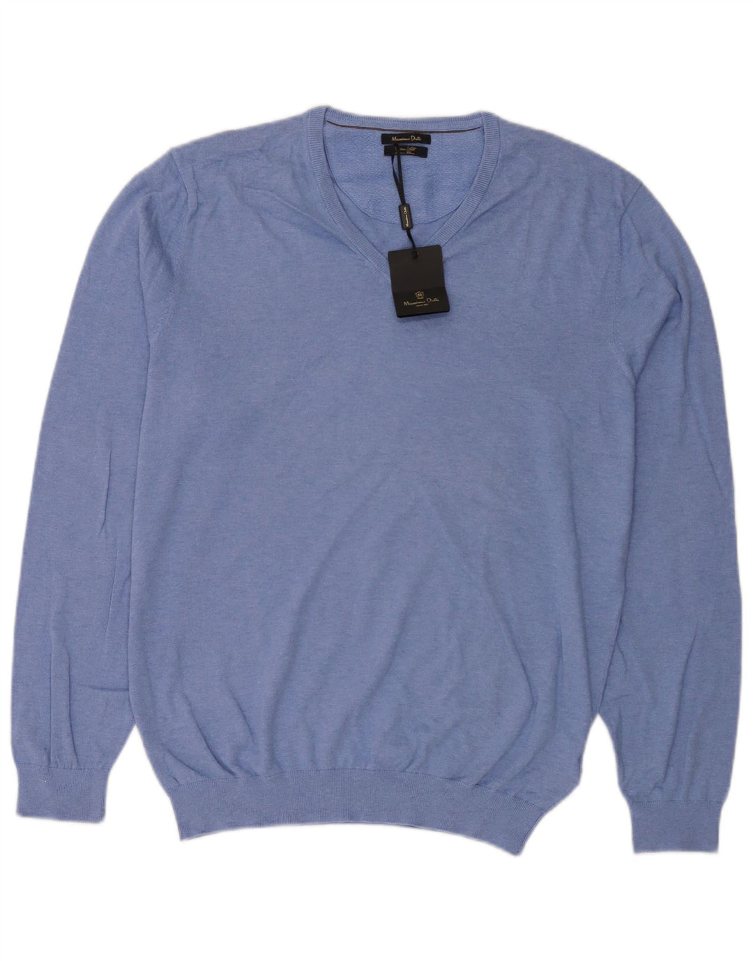 Massimo Dutti Maglione da uomo con scollo a V XL in cotone blu