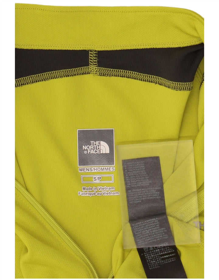 THE NORTH FACE T-shirt da uomo con zip e collo Top piccolo in poliestere color block verde