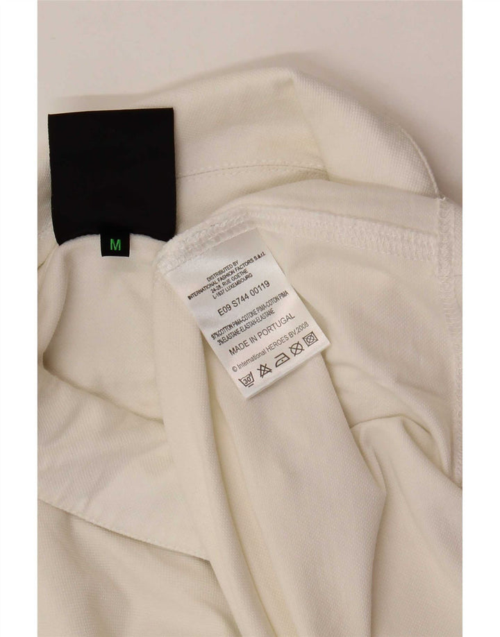 Polo vintage da uomo in cotone bianco medio