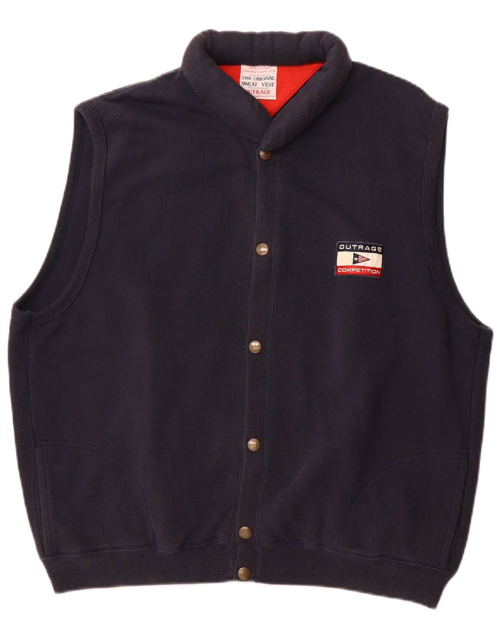Giacca sportiva senza maniche da uomo Outrage 2XL in cotone blu navy