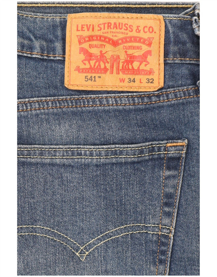Levi's Uomo 541 Athletic Jeans dritti W34 L32 Cotone Blu