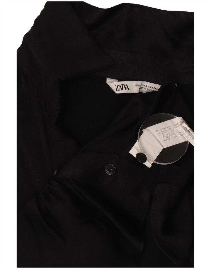 Camicetta corta da donna Zara UK 10 piccola viscosa nera