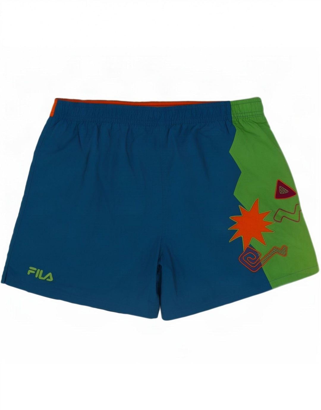 Pantaloncini da bagno da uomo Fila Large in poliestere color block blu