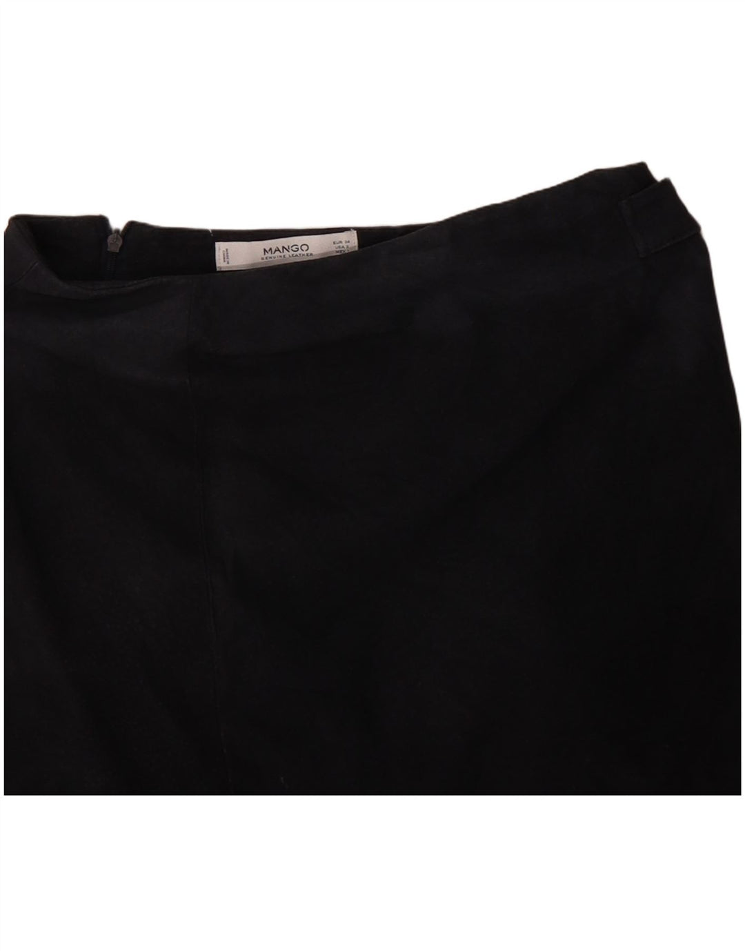 Minigonna da donna in pelle scamosciata Mango EU 34 XS W28 Pelle blu navy