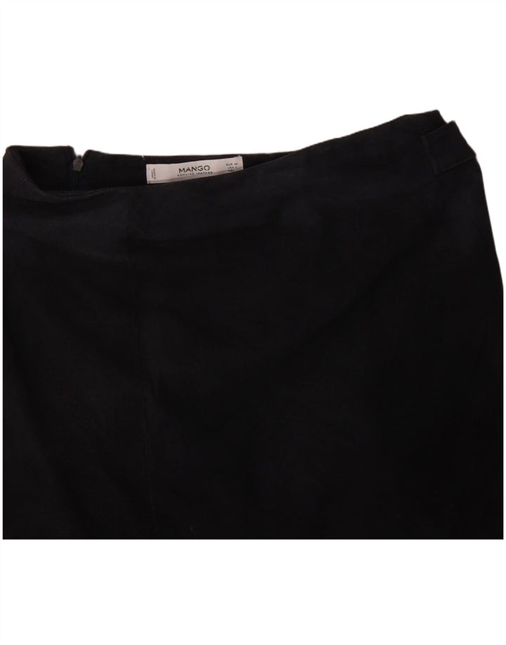 Minigonna da donna in pelle scamosciata Mango EU 34 XS W28 Pelle blu navy