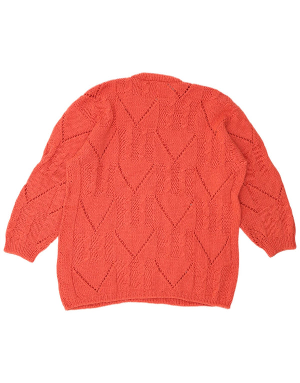 Maglione maglione girocollo da donna VINTAGE UK 18 XL rosso