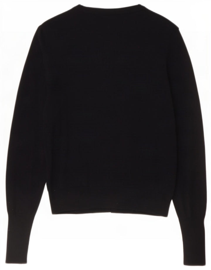 Maglione cardigan da donna Marks & Spencer UK 10 piccolo viscosa nera