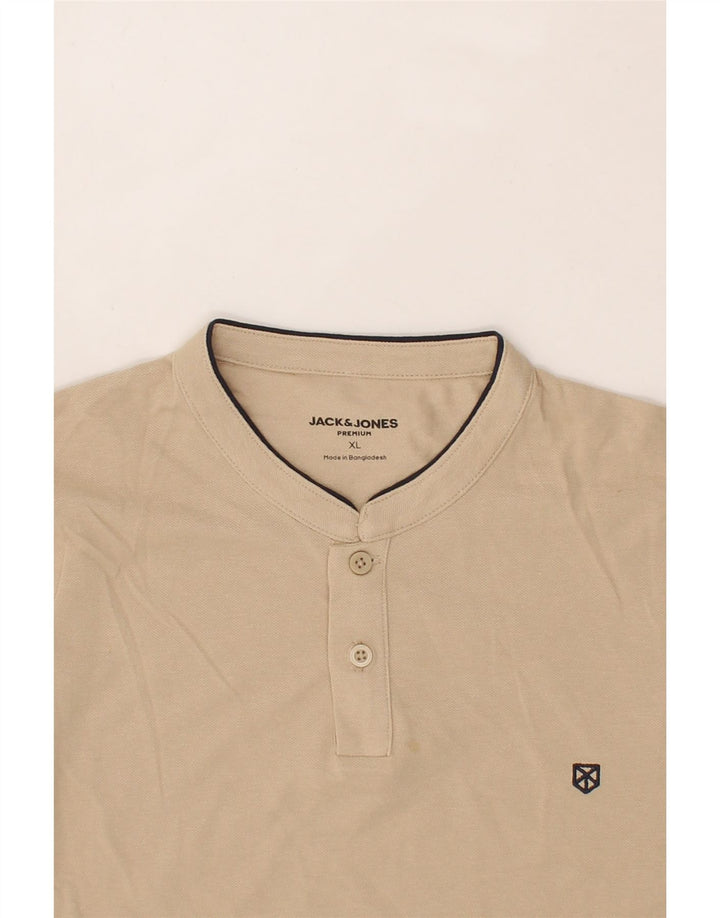 JACK & JONES Mens T-Shirt Top XL Beige Cotton Vintage Jack & Jones and Second-Hand Jack & Jones from Messina Hembry 