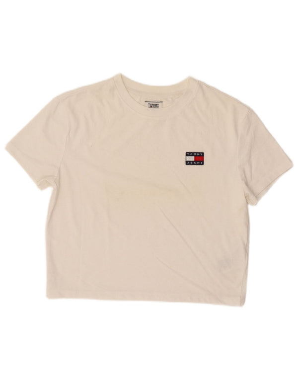 T-shirt oversize da donna Tommy Hilfiger Top UK 10 Small Cotone bianco